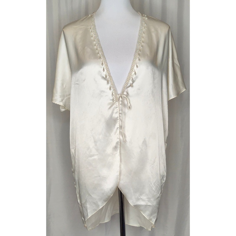 Flora Nikrooz Cream Satin Robe